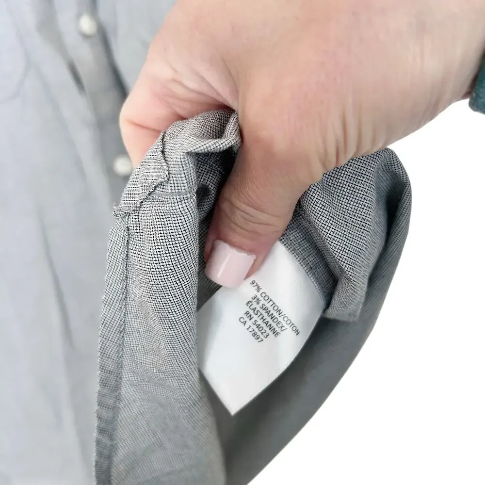 Banana Republic Gray Short Sleeve Button Down Sz L
